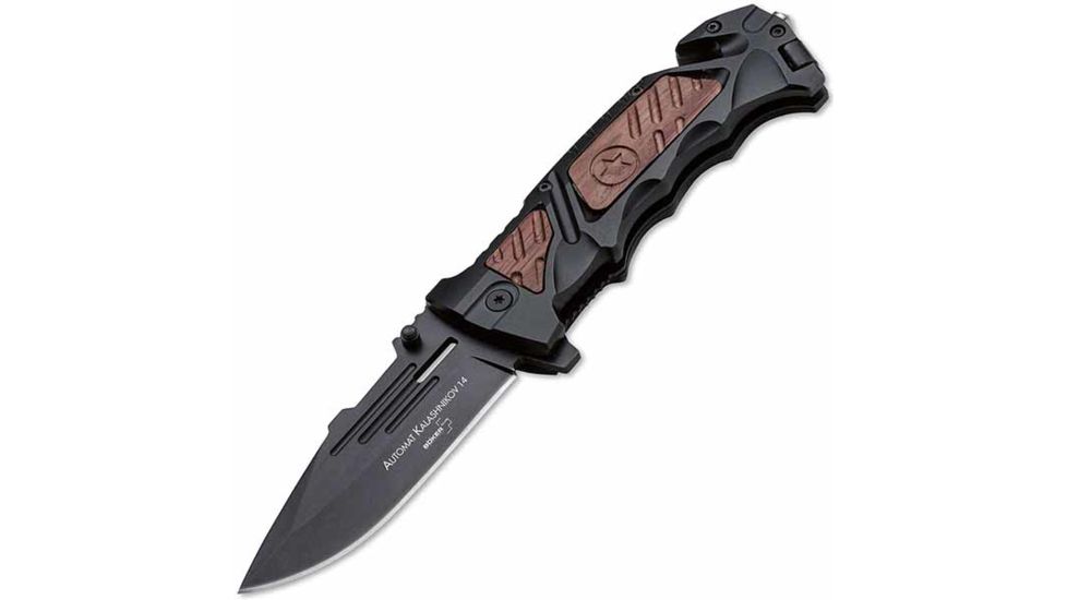 Boker USA KAL 14 Folding Knife,3.625in 440C,Wooden Inlay Handle B-01KAL14