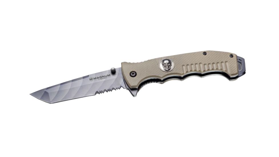 Boker USA Magnum Shades Of Grey Folding Knife,3.75in 440 Steel Blade,Sand Colored G-10 Handle 01SC648N