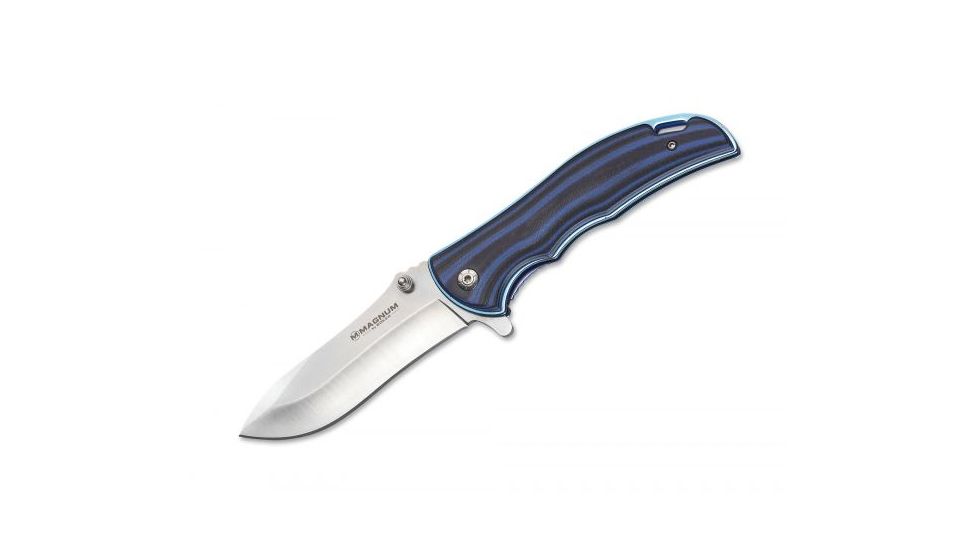 Boker USA Magnum Blue Line Folding Pocket Knife,3.7in 440A Steel Blade,G-10 Blue-Black Handle 01SC001