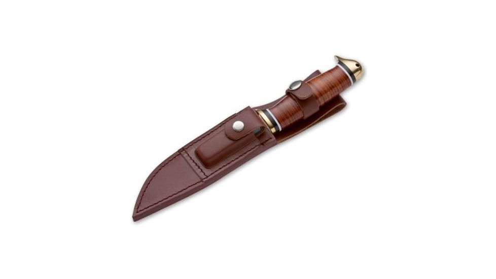 Boker USA Magnum Duck Head Bowie Fixed Blade Hunting Knife w/ Leather Sheath 02MB598