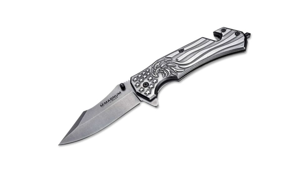 Boker USA Magnum Freedom Folding Knife,3.5in 440 Steel Blade,Edelstahl Handle 01RY188