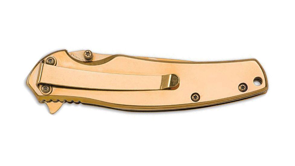 Boker USA Magnum Gold Finger Folding Knife,3.13in 440 Stainless Steel Blade,Stainless Steel Handle 01LG277
