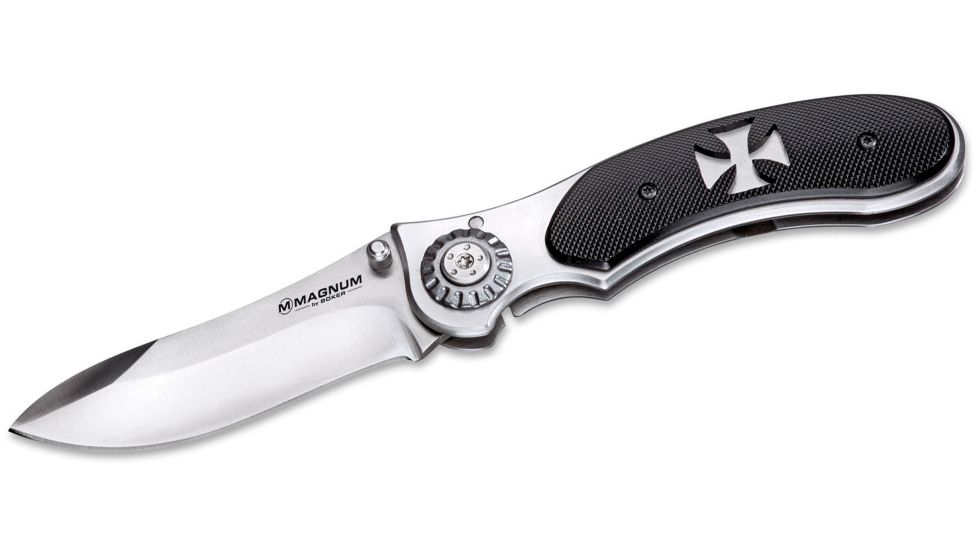 Boker USA Magnum Iron Cross Folding Knife,3.26in 440A Steel Blade,Kunststoff Handle 01RY921