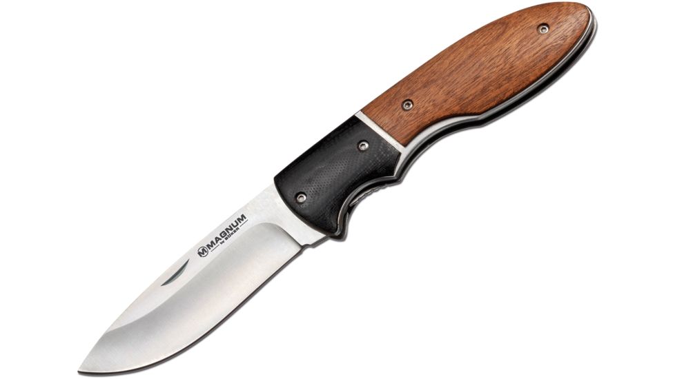 Boker USA Magnum Kappa Folding Knife,3.5in 440 Stainless Steel Blade,G10 / Wood Handle 01SC024