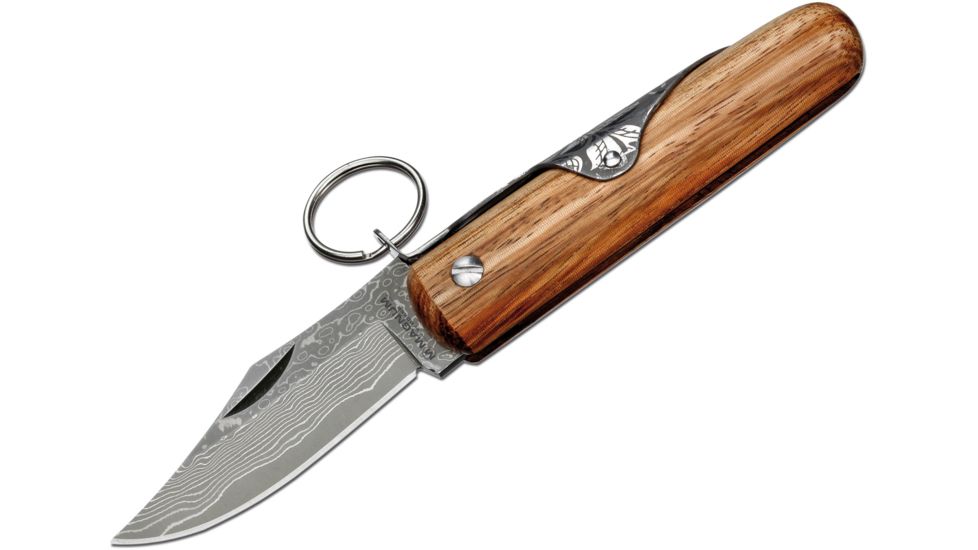Boker USA Magnum Ll Deluxe Folding Knife,2.88in Damascus Steel Blade,Olive Wood Handle 01MB281DAM