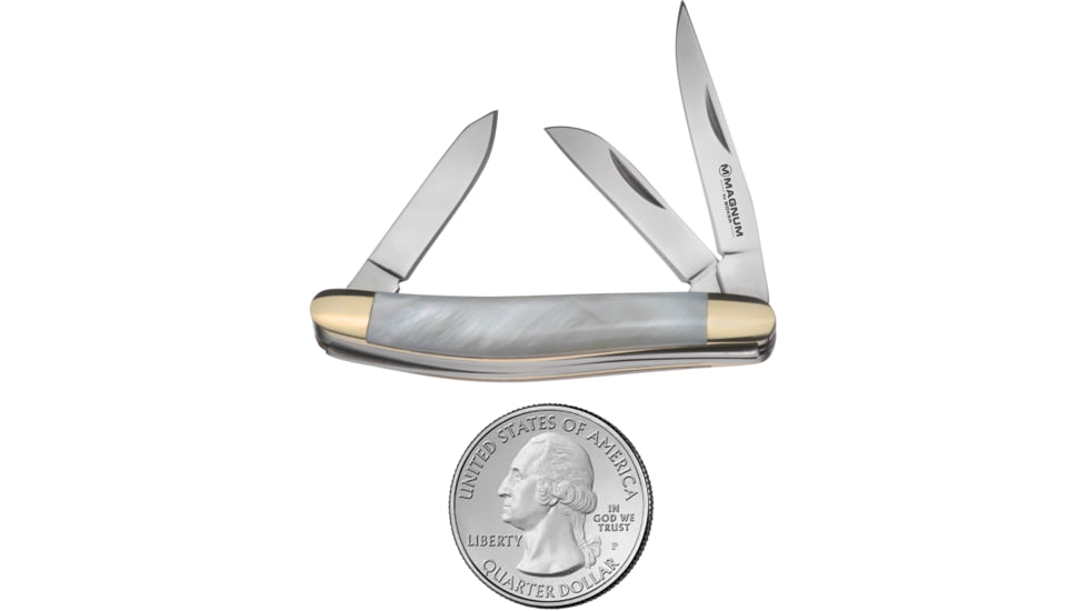 Boker USA Magnum Mini Pearl Stockman Knife, White, Small, 01MB402