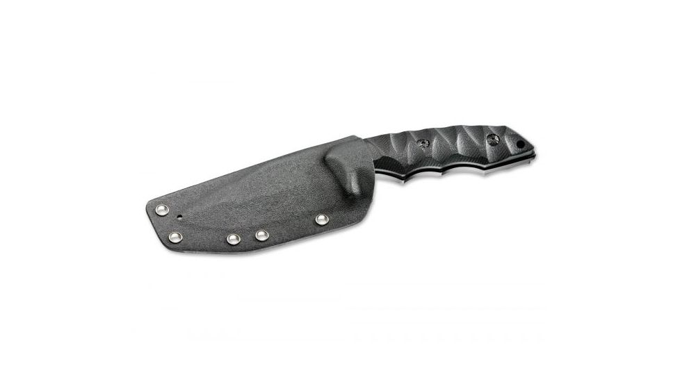Boker USA Magnum Night Shade Fixed Blade Knife,3.8in 440A Steel Blade,G-10 Black Handle 02SC155