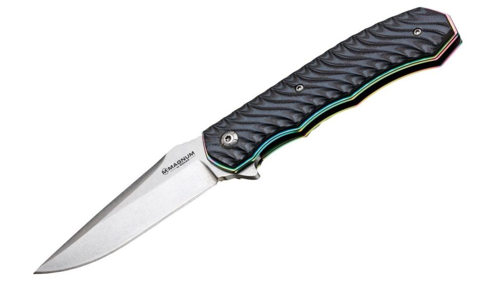 Boker USA Magnum Satin Rainbow Folding Blade Knife,3.5in,440A Blade,G10 Handle 01SC107