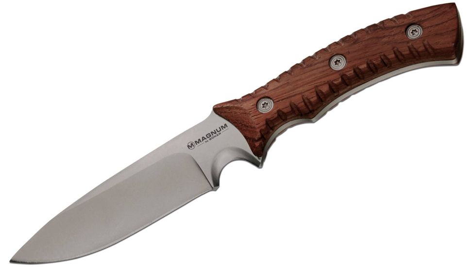 Boker USA Magnum Survival Fixed Blade Knife,4.38in 440 Stainless Steel Blade,Wood Handle 02SC310