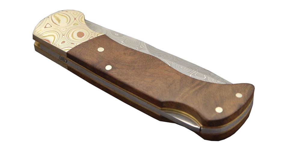 Boker USA Mokume Damascus Imbuia Folding Knife 110144DAM