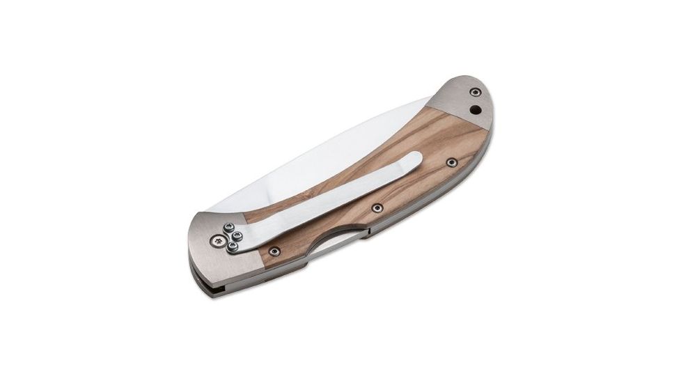 Boker USA Plus 3000 Lightweight Olive Folding Knife,3.62in Drop Point 440C Steel Blade,Olive Wood Handle 01BO085