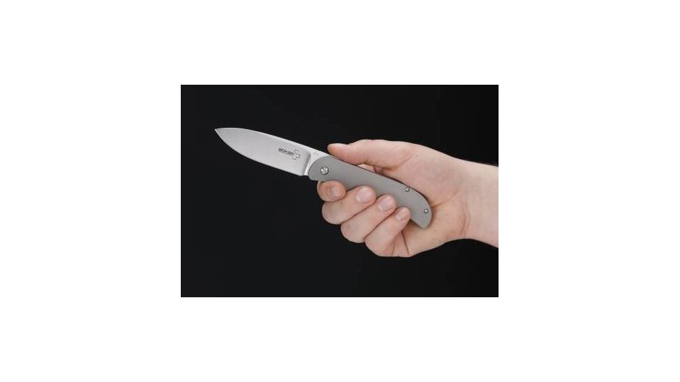 Boker USA Plus Exskelibur I Titan Folding Blade Knife,3.5in,CPMS35VM Blade,Titanium Handle 01BO133