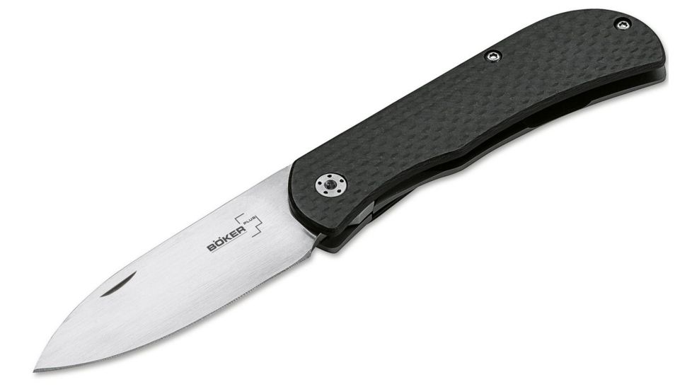 Boker USA Plus Exskelibur II Carb Folding Blade Knife,2.75in,CPMS35VM Blade,Carbon Handle 01BO136