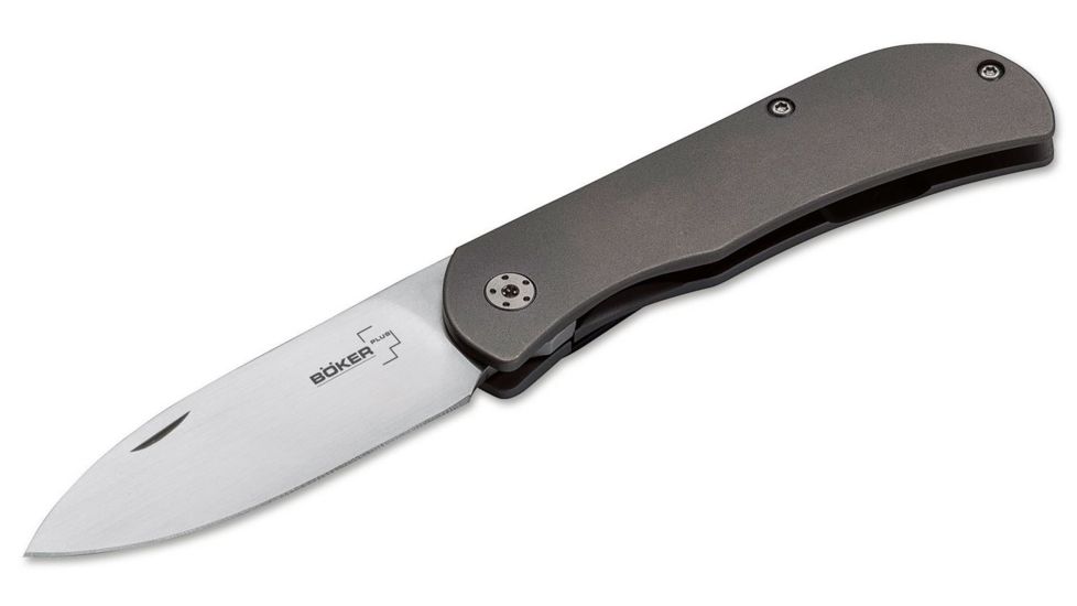 Boker USA Plus Exskelibur II Titan Folding Blade Knife,2.75in,CPMS35VM Blade,Titanium Handle 01BO134