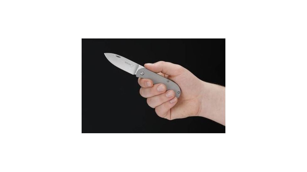 Boker USA Plus Exskelibur II Titan Folding Blade Knife,2.75in,CPMS35VM Blade,Titanium Handle 01BO134