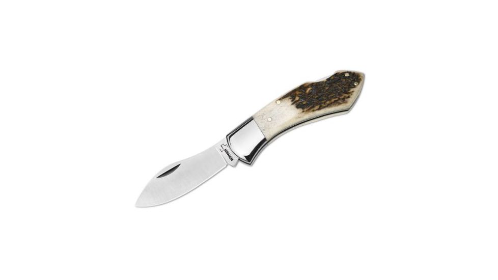 Boker USA Plus Fiskmuk Stag Single Blade Folding Knife 01BO031
