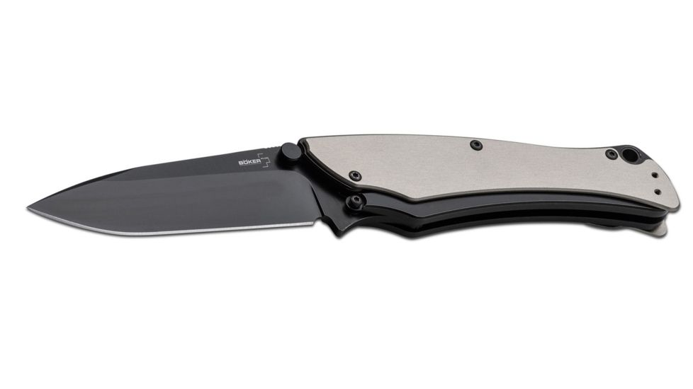 Boker USA Plus Griploc Black Folding Knife,3.5in 440C Stainless Steel Blade, 01BO043