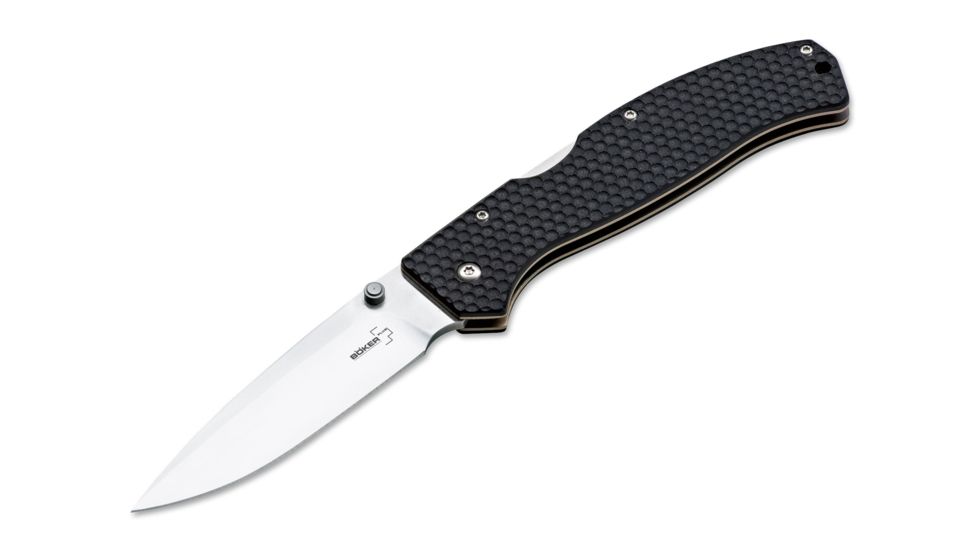 Boker USA Plus Honeycomb Folding Knife,3.625in 440C Steel Blade,Black G10 Handle 01BO189