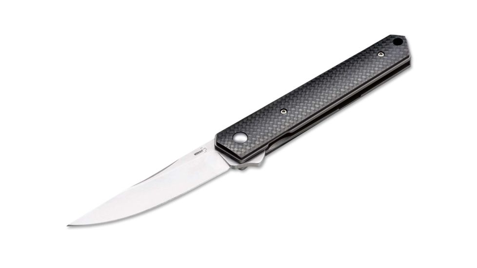 Boker USA Plus Lucas Burnley Kwaiken Flipper Carbon Folding Knife,3.54in VG10 Satin Steel Blade,Black Kohlefaser Handle 01BO298