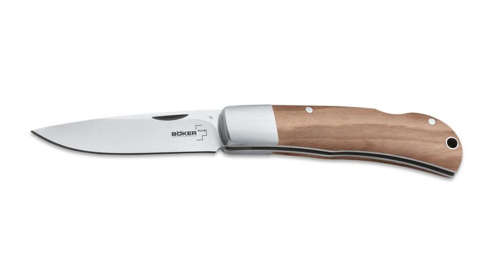 Boker USA Plus Lockback Olive Folding Knife,2.875in 440C Steel Blade,Olive Wood Handle 01BO184