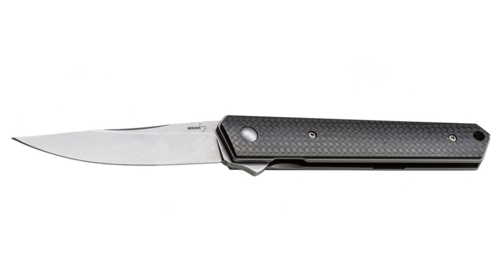 Boker USA Plus Lucas Burnley Kwaiken Flipper Carbon Folding Knife,3.54in VG10 Satin Steel Blade,Black Kohlefaser Handle 01BO298