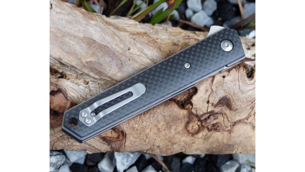 Boker USA Plus Lucas Burnley Kwaiken Flipper Carbon Folding Knife,3.54in VG10 Satin Steel Blade,Black Kohlefaser Handle 01BO298