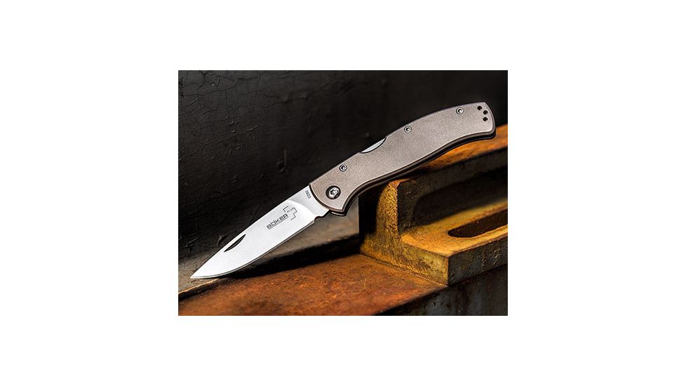 Boker USA Plus Titan Drop 2 Folding Knife,2.375in 440C Steel Blade,Titanium Handle 01BO183