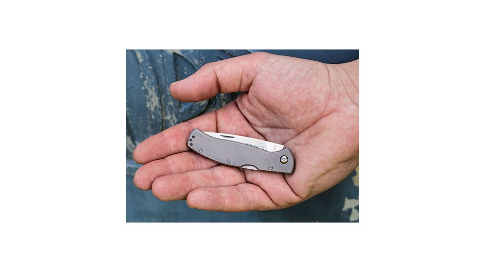 Boker USA Plus Titan Drop 2 Folding Knife,2.375in 440C Steel Blade,Titanium Handle 01BO183
