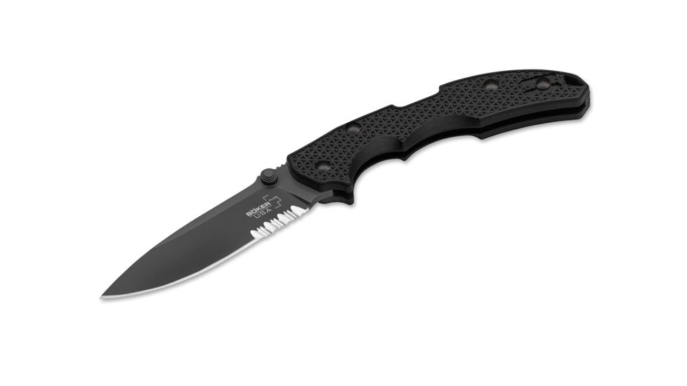 Plus USA 3.375in Blade Folding Knife, Black