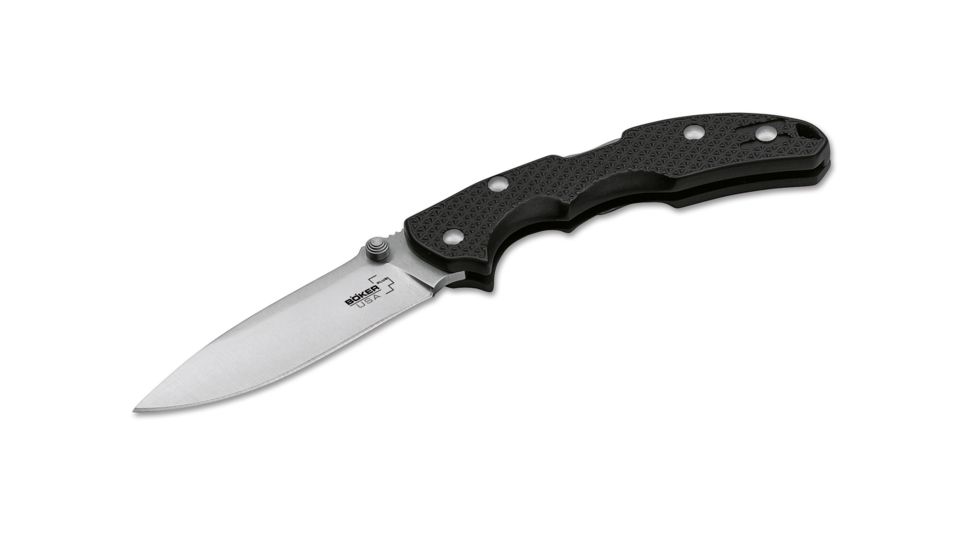 Plus USA 3.375in Blade Folding Knife, Black Satin