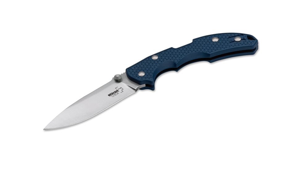 Plus USA 3.375in Blade Folding Knife, Blue