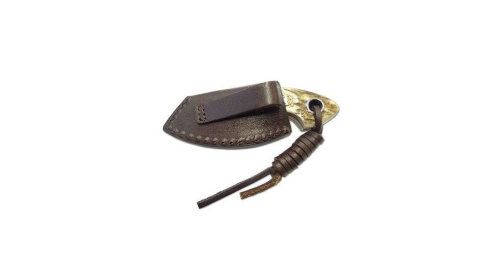 Boker USA Plus Vox Gnome Stag Small Fixed Blade Knife w/ Sheath and Lanyard 02BO268