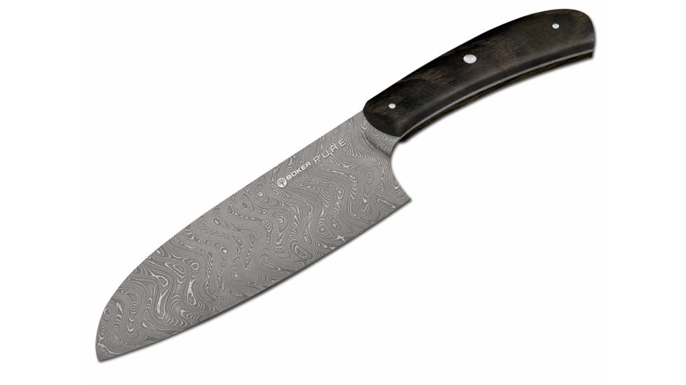 Boker USA Pure Santoku Knife,6.75in Damascus Steel Blade,Bog Oak Handle 131477DAM