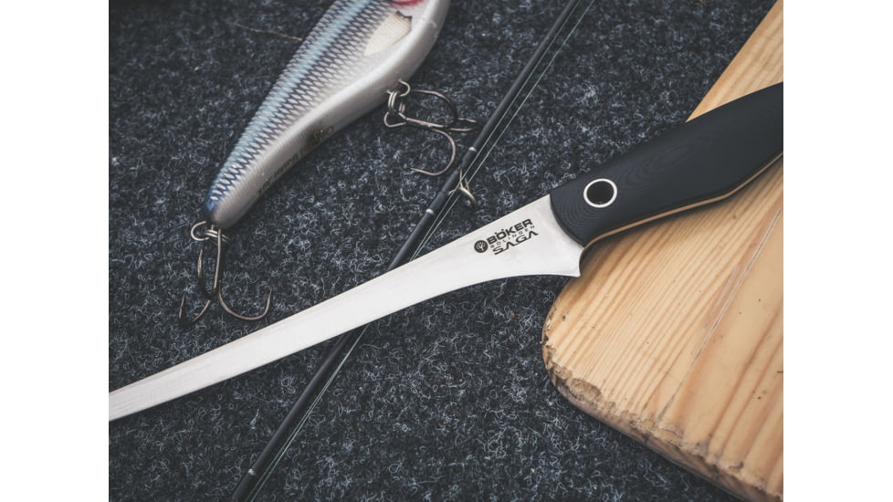 Boker USA Saga Fillet Kdx Sh Knife, Black, Small, 133282