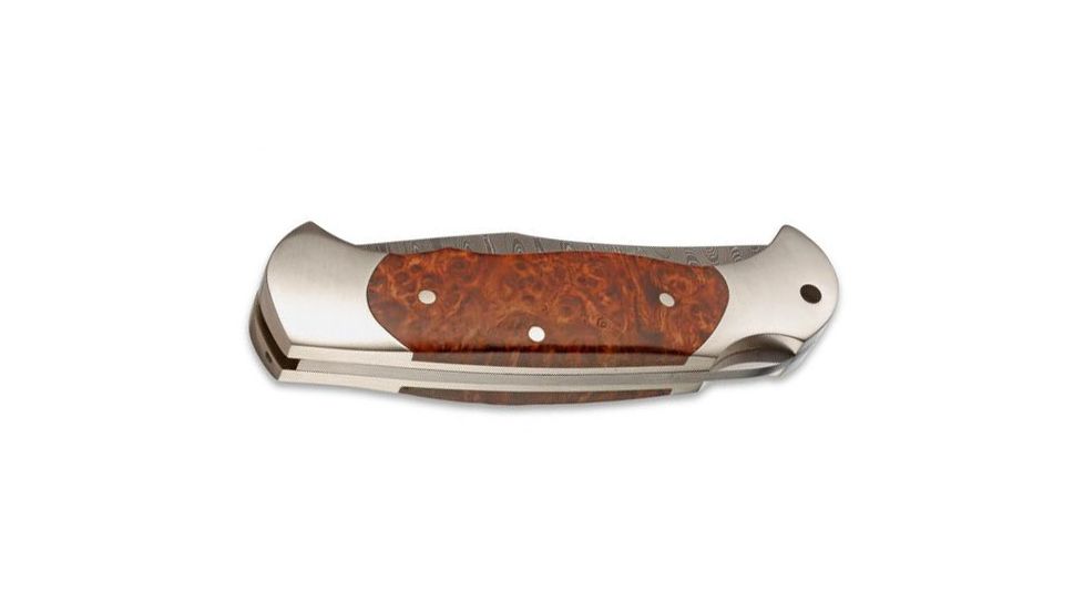 Boker USA Scout Knife, 3.125in Damascus Blade, Amboina Handle 112032DAM