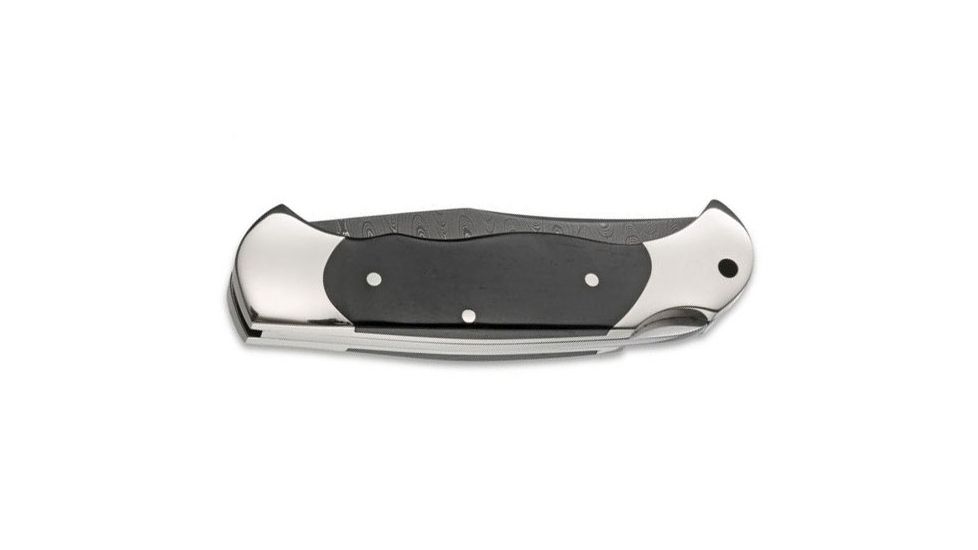 Boker USA Scout Knife, 3.125in Damascus Blade, Ebony Handle 112123DAM