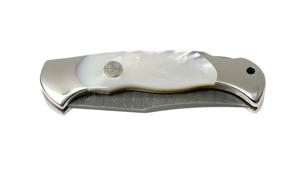 Boker USA Scout Knife, 3.125in Damascus Blade, Pearl Handle 112105DAM