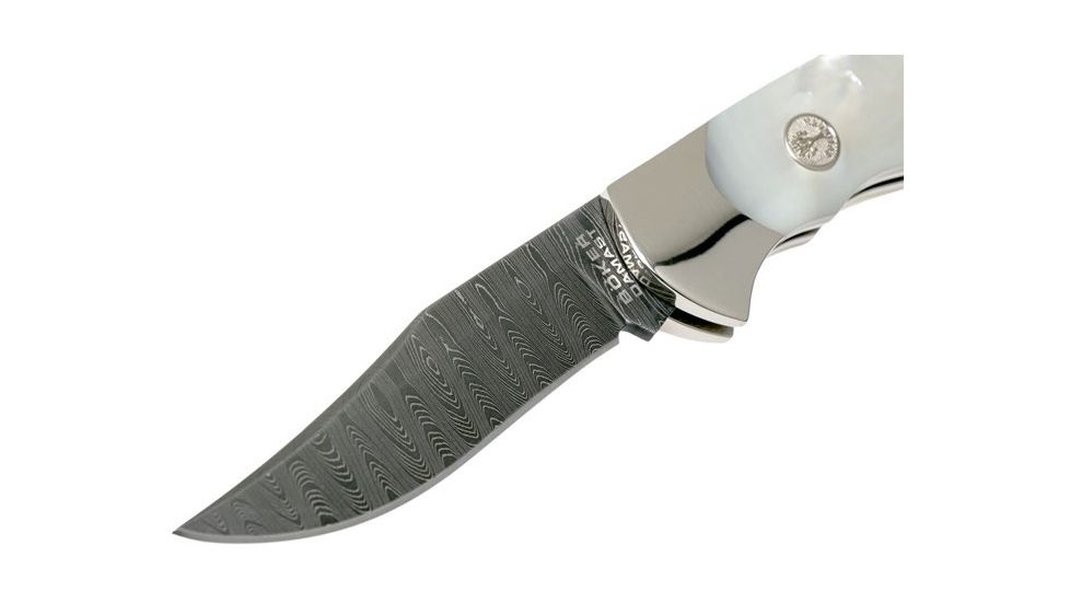 Boker USA Scout Knife, 3.125in Damascus Blade, Pearl Handle 112105DAM