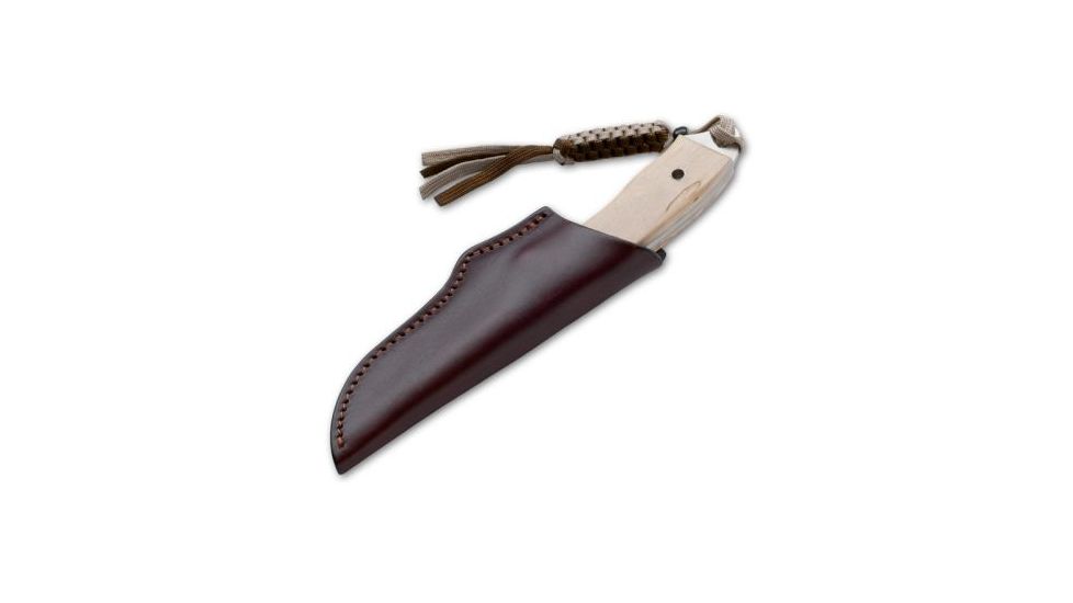 Boker USA Solid Fixed Blade Hunting Knife w/ Sheath &amp; Lanyard 120579