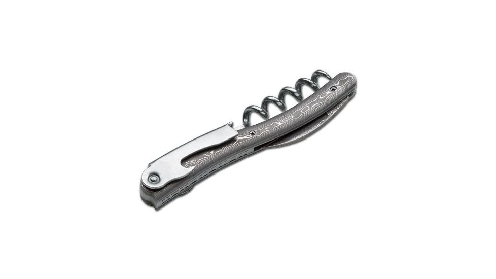 Boker USA Somelier Damascus Bottle Opener and Folding Knife,1.614in Blade 01BO011DAM