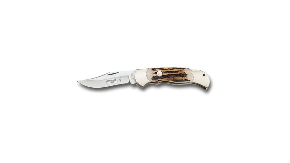 Boker USA Stag Lock Blade Folding Knife 113004ST