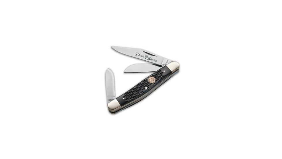 Boker USA Stockman Three Blade Folding Knife, Jigged Black Handle 110725