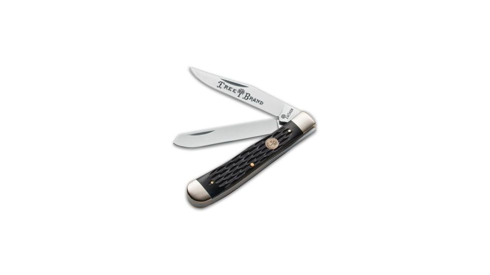 Boker USA Traditional Series Trapper Jigged Bone Knife, Black, Small, 110733
