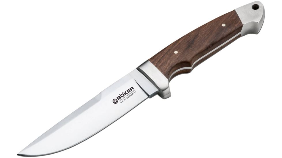Boker USA Vollintegral XL Walnut Fixed Blade Knife,5.75in 440C Stainless Steel Blade,Walnut Handle 120638