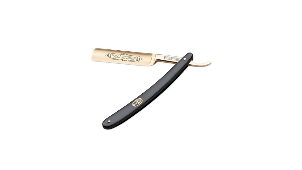 Waldorf Straight Razor Folding Knife, 24 Karat Gold