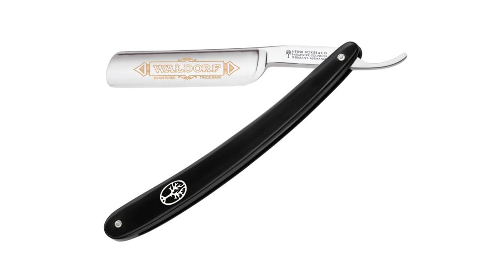 Waldorf Straight Razor Folding Knife, Gold Inlay
