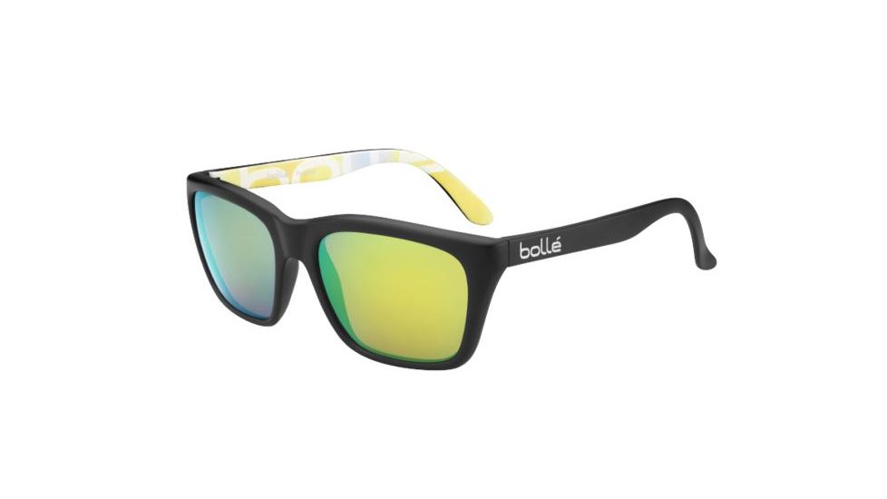Bolle 527 Sunglasses, Matte Black Frame, Brown Emerald Oleo AR Lens, Polarized, 12050