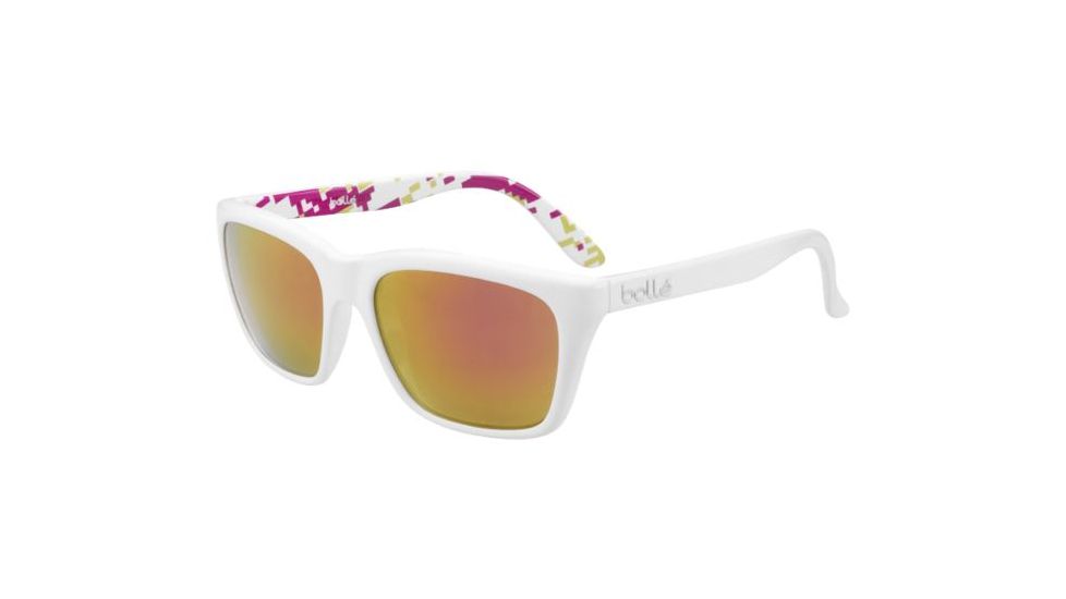 Bolle 527 Sunglasses, Shiny White Camo Frame, Rose Gold Lens, 12052