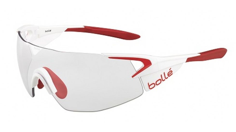 Bolle 5th Element Pro Sunglasses, Matte White/Red Frame, Photochromic, Modulator Clear Gray oleo AF, 12148