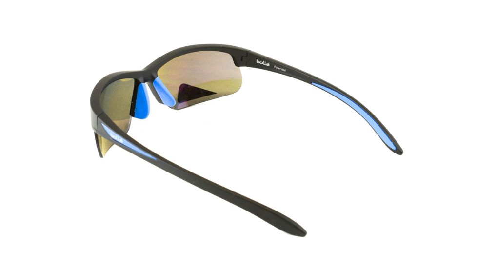 Bolle Breaker Sunglasses, Matte Black/Blue Frame, Polarized Offshore Blue Oleo AR Lens, 12110
